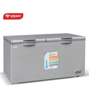 congelateur smart technology horizontal 2 portes 500 litres avec vitre gris stcc550vw